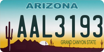 AZ license plate AAL3193