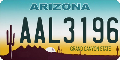 AZ license plate AAL3196