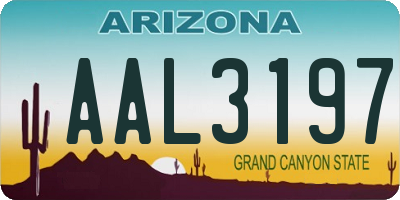 AZ license plate AAL3197
