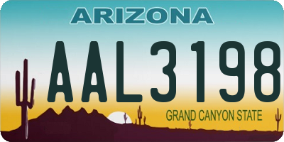 AZ license plate AAL3198