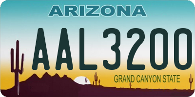 AZ license plate AAL3200