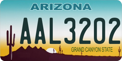 AZ license plate AAL3202