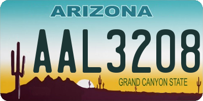 AZ license plate AAL3208