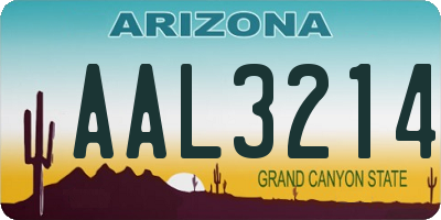 AZ license plate AAL3214