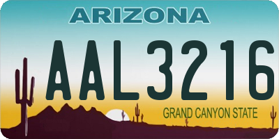 AZ license plate AAL3216