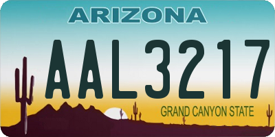 AZ license plate AAL3217