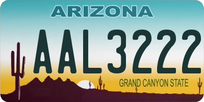 AZ license plate AAL3222