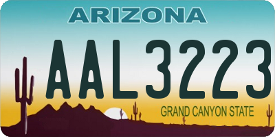 AZ license plate AAL3223