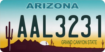 AZ license plate AAL3231