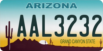 AZ license plate AAL3232