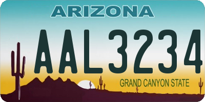 AZ license plate AAL3234