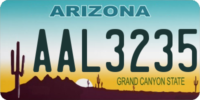 AZ license plate AAL3235