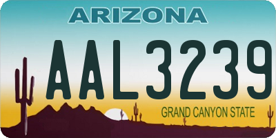 AZ license plate AAL3239