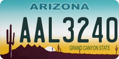 AZ license plate AAL3240