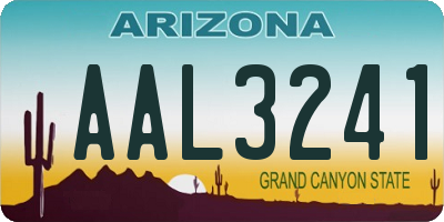 AZ license plate AAL3241