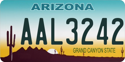 AZ license plate AAL3242