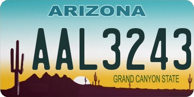 AZ license plate AAL3243