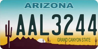 AZ license plate AAL3244