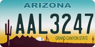 AZ license plate AAL3247