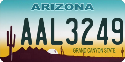 AZ license plate AAL3249