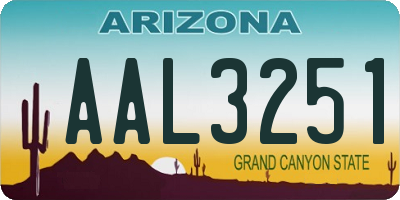 AZ license plate AAL3251