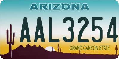 AZ license plate AAL3254