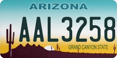 AZ license plate AAL3258