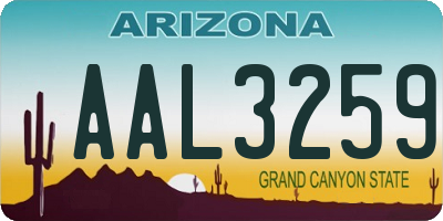 AZ license plate AAL3259