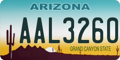 AZ license plate AAL3260