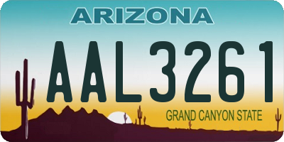 AZ license plate AAL3261