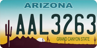 AZ license plate AAL3263