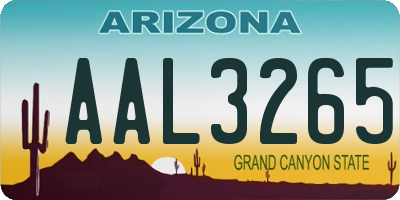 AZ license plate AAL3265