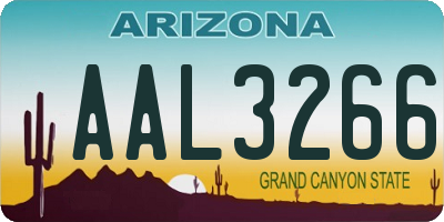 AZ license plate AAL3266