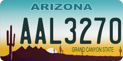 AZ license plate AAL3270