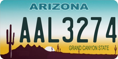 AZ license plate AAL3274