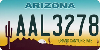 AZ license plate AAL3278