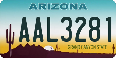 AZ license plate AAL3281