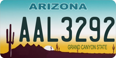 AZ license plate AAL3292