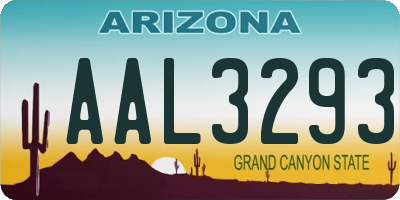 AZ license plate AAL3293