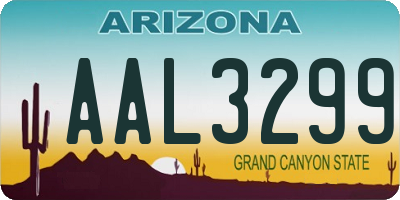 AZ license plate AAL3299