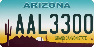 AZ license plate AAL3300