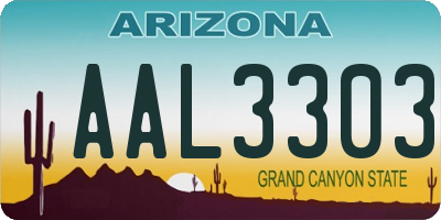 AZ license plate AAL3303