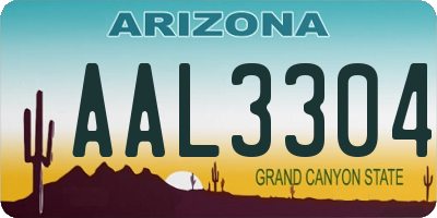 AZ license plate AAL3304