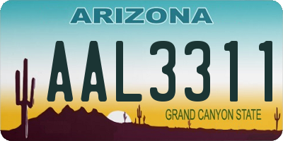 AZ license plate AAL3311