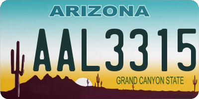 AZ license plate AAL3315