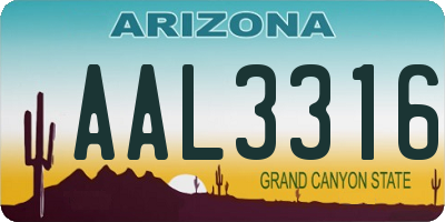 AZ license plate AAL3316