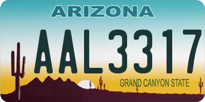 AZ license plate AAL3317