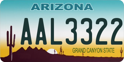 AZ license plate AAL3322