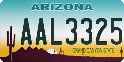 AZ license plate AAL3325