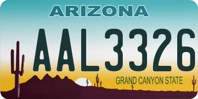 AZ license plate AAL3326